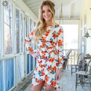 Filly Flair Floral Asymmetrical Dress Size Small